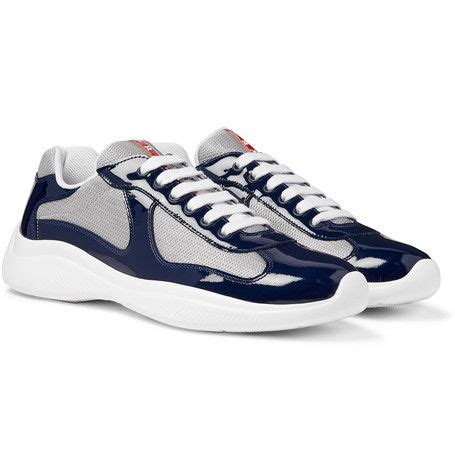 prada navy eagle sneaker|ladies prada shoes.